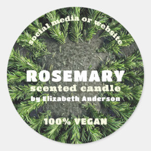Pegatina Redonda Rosemary Candle