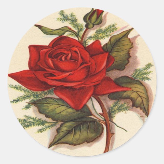 Pegatina Redonda Roses rojos (Anverso)