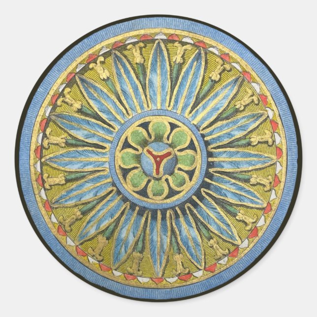 Pegatina Redonda Rosette arquitectónico antiguo n.º 2 (Anverso)