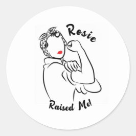 Pegatina Redonda Rosie Raised Década - Imagen de lienzo