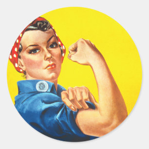 Pegatina Redonda Rosie The Riveter