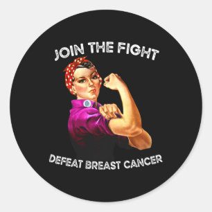 Pegatina Redonda Rosie The Riveter Derrota Concienciación Sobre El 