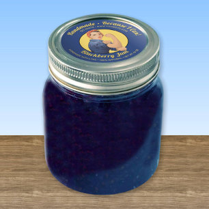 Pegatina Redonda Rosie the Riveter Jar Lid Label