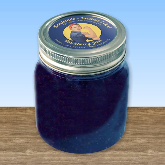 Pegatina Redonda Rosie the Riveter Jar Lid Label (Subido por el creador)