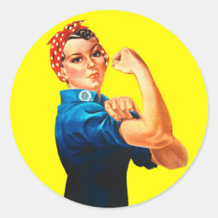 Pegatina Redonda Rosie the Riveter - Podemos hacerlo, ícono cultura