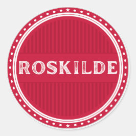 Pegatina Redonda Roskilde City Pride Emblem – Danish Identity