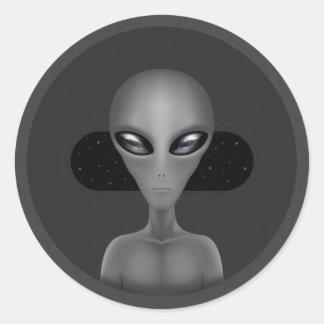 Pegatina Redonda Roswell Alien (Pegatina)