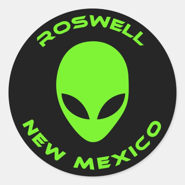 Pegatina Redonda Roswell, Nuevo México (Anverso)