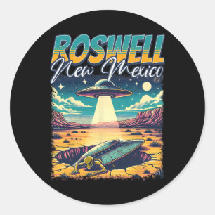 Pegatina Redonda Roswell Nuevo México 1947 Abducción Alienígena Cho