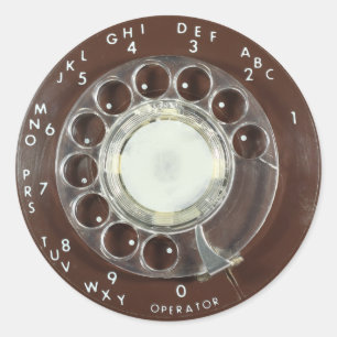 Pegatina Redonda Rotary Phone Look