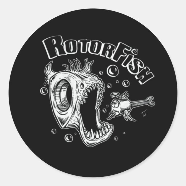 Pegatina Redonda Rotary Rotorfish (Anverso)