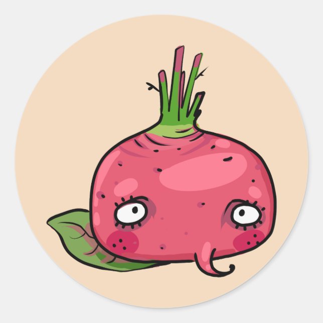 Pegatina Redonda Rote Beete beet (Anverso)