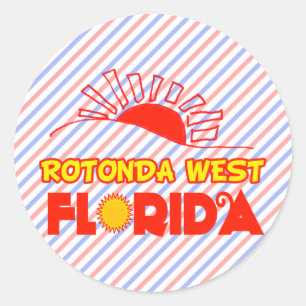 Pegatina Redonda Rotonda del oeste, la Florida