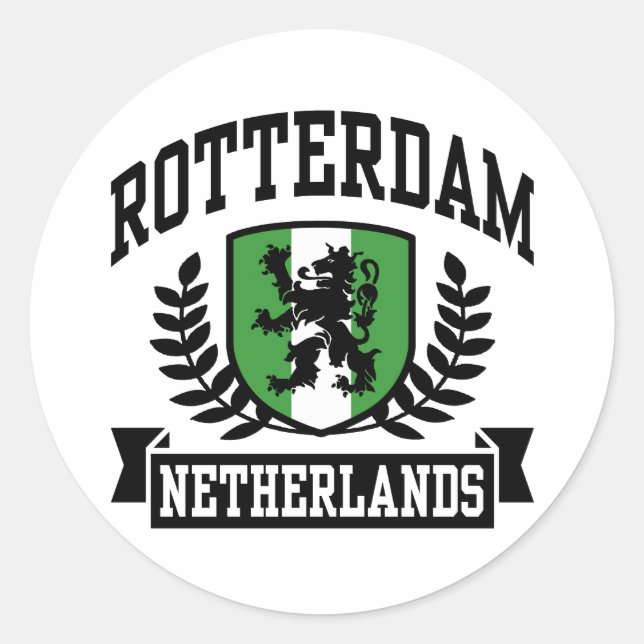 Pegatina Redonda Rotterdam (Anverso)