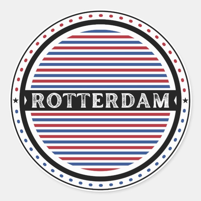 Pegatina Redonda Rotterdam City Pride Emblem – Dutch Identity (Anverso)