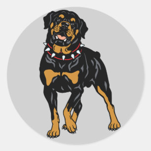 Pegatina Redonda rottweiler