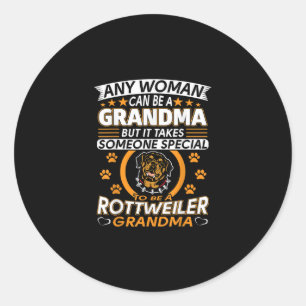 Pegatina Redonda rottweiler amante abuela mejor idea de regalo rott