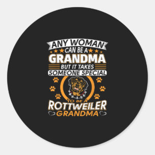 Pegatina Redonda rottweiler amante abuela mejor idea de regalo rott