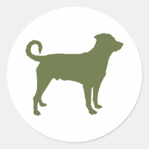 Pegatina Redonda Rottweiler (cola sin acoplar)