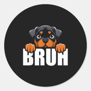 Pegatina Redonda Rottweiler Divertido Bruh Rottie Lindo Amante Perr