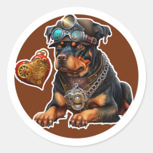 Pegatina Redonda Rottweiler Dog