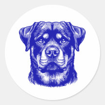 Rottweiler Dog Face - Line Art