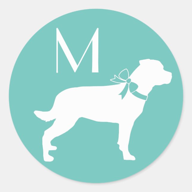 Pegatina Redonda Rottweiler Dog Puppy (Anverso)