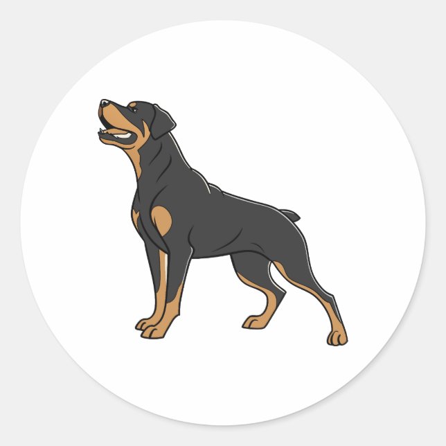 Pegatina Redonda Rottweiler Dog - Rottie Pride (Anverso)