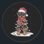 Pegatina Redonda Rottweiler Dog Santa Hat Christmas Tree Light Xmas<br><div class="desc">Rottweiler Perro Santa Hat Árbol de Navidad Luz de Navidad Perro Perro 1</div>