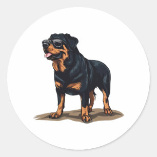 Pegatina Redonda Rottweiler El Explorador