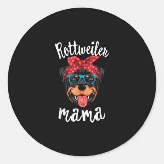 Pegatina Redonda rottweiler mamá cachorro perro mamá amante regalo