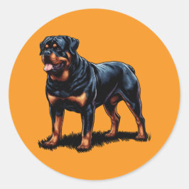 Pegatina Redonda Rottweiler Stunning Dog Art Sticker