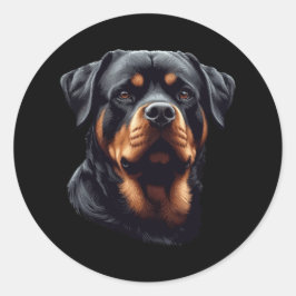 Pegatina Redonda Rottweiler Stunning Dog Head Art