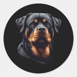 Pegatina Redonda Rottweiler Stunning Dog Head Art 