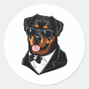 Pegatina Redonda Rottweiler The Bodyguard
