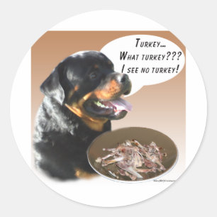 Pegatina Redonda Rottweiler Turkey