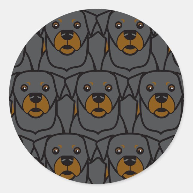Pegatina Redonda Rottweilers (Anverso)