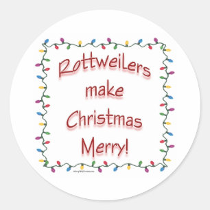 Pegatina Redonda Rottweilers hacen que los Navidades se enfurecen -