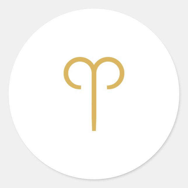 Pegatina Redonda Rótulo Aries Zodiac (Anverso)