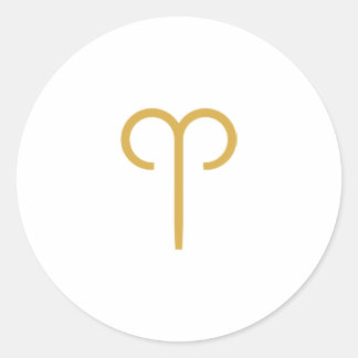 Pegatina Redonda Rótulo Aries Zodiac