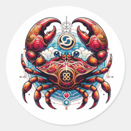 Pegatina Redonda Rótulo Astrológico del Horoscopio para el Cáncer