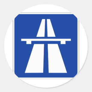 Pegatina Redonda Rótulo Autobahn alemán
