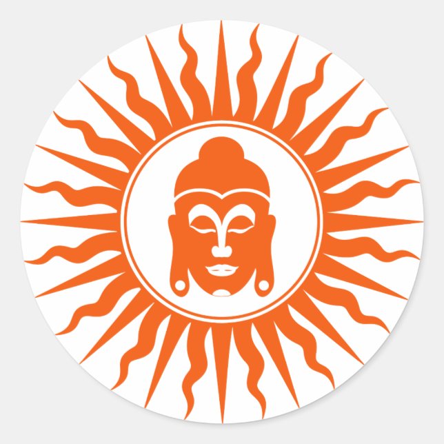 Pegatina Redonda Rótulo Buda de Dios (Anverso)