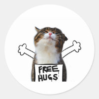 Rótulo de abrazos libres en gatos