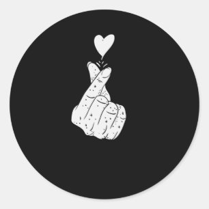 Pegatina Redonda Rótulo de amor coreano