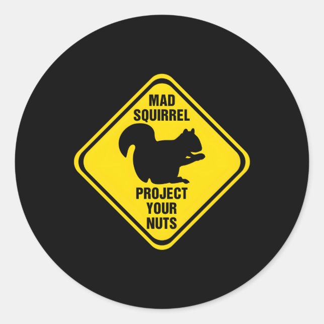 Pegatina Redonda Rótulo de ardilla ardilla ardilla perdida Proteja  (Anverso)