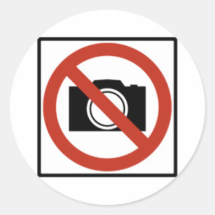 Pegatina Redonda Rótulo de autopista sin fotografía