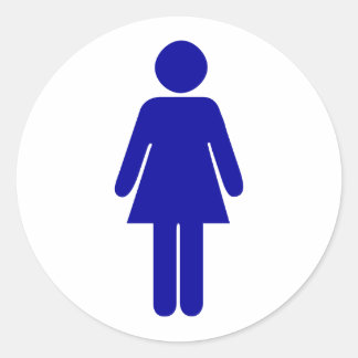 Pegatina Redonda Rótulo de baño o baño para damas