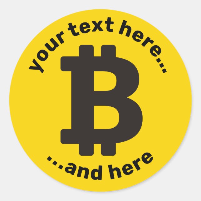 Pegatina Redonda Rótulo de bitcoin (Anverso)