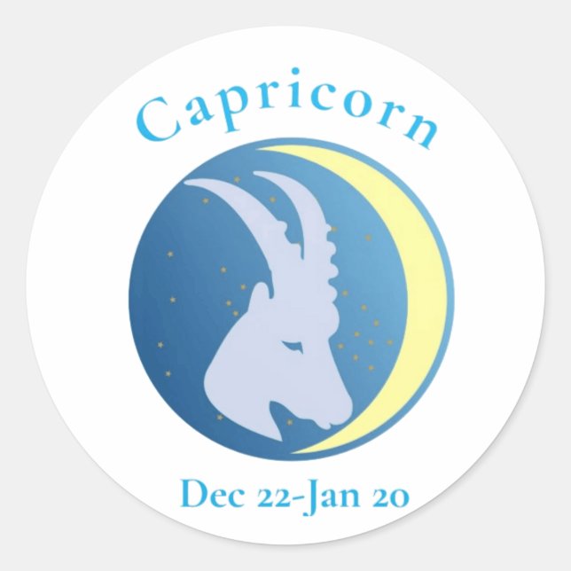 Pegatina Redonda Rótulo de Capricorn Thunder_Cove (Anverso)